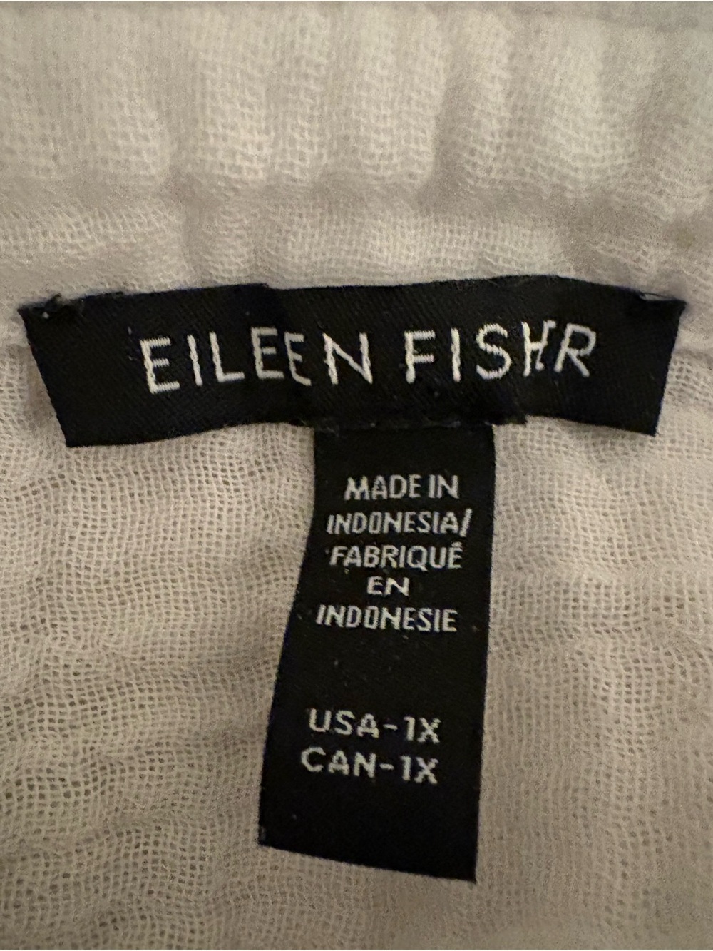 Eileen Fisher Organic Cotton Double Gauze White plus size  Tunic Shirt 1X $148 - Picture 3 of 7